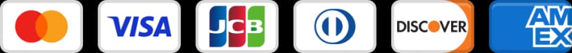 Accepted payment methods: Mastercard, Visa, JCB, Diners Club, Discover, American Express