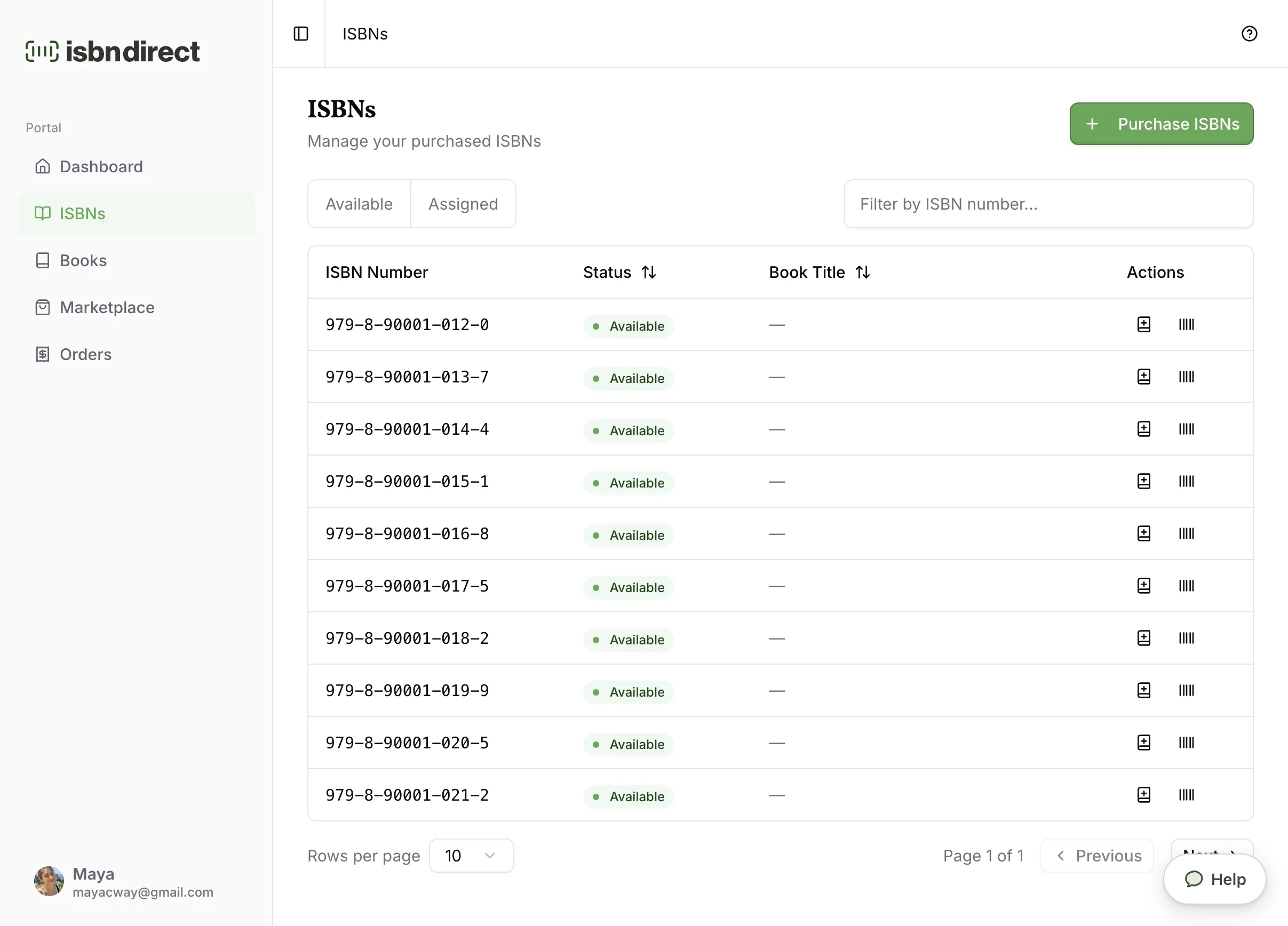 Instantly Access Your ISBNs