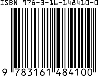 A barcode of an ISBN.